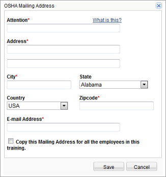Mailing Address 
			 