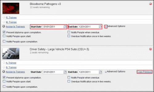Assignment Parameters
			 